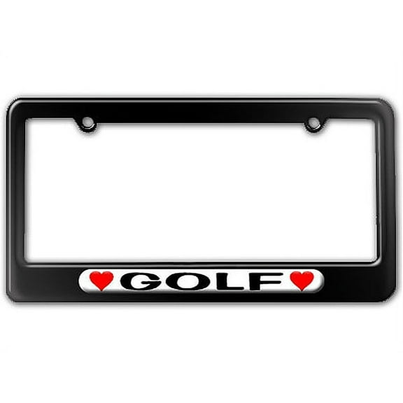 Golf Love with Hearts License Plate Frame