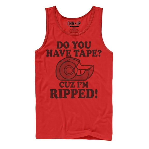Men's CHIN UP I'm Ripped Tank Top Red 2X Large