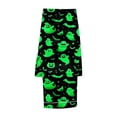 thumbnail image 7 of UJNDER Matching Family Halloween Print Pajama Long Sleeve Silk Like Sleepwear for Kids Comfortable Loungewear Party Outfit Women Green_002 L, 7 of 7