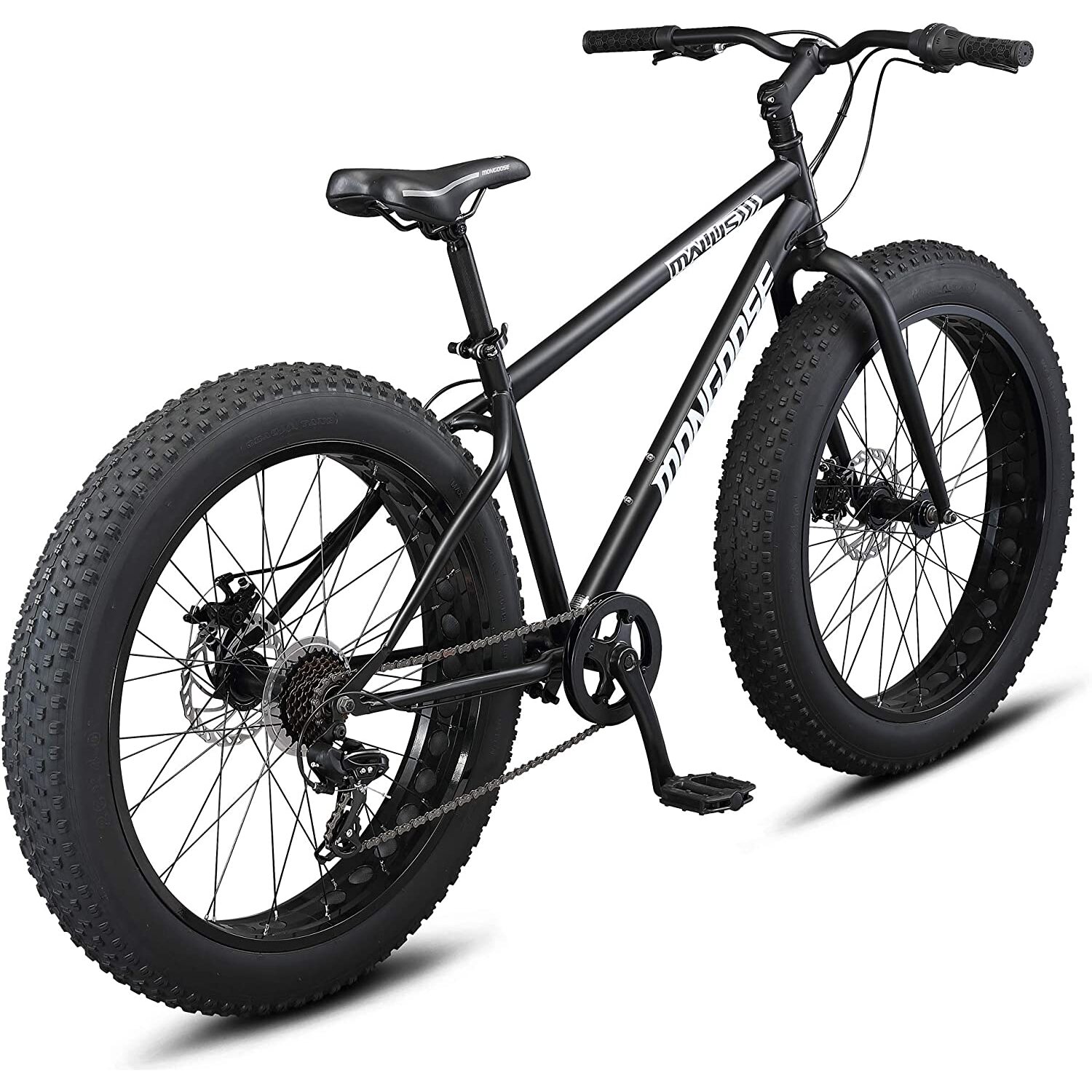 26" Mongoose Malus Adult Fat Tire Mountain Bike, Black - image 2 of 6