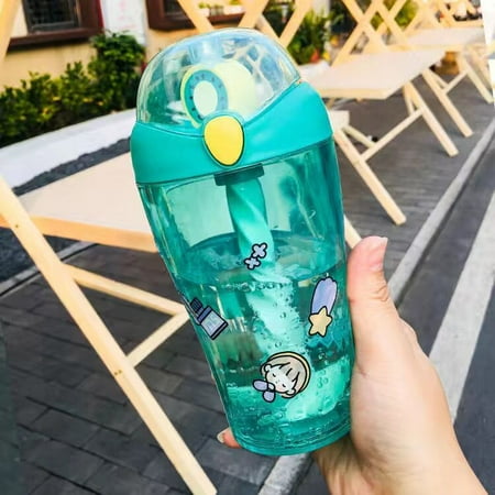 

Homeex Net Red Water Cup Female With Straw Cup Large Capacity Milk Tea Stirring Cup Cute Student High-value Plastic Cup Portable Style A