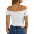 thumbnail image 3 of MOYIKO Off The Shoulder Tops for Women Short Sleeve Slim Fit Shirts Basic Clothes 2026 Fashion, 3 of 7