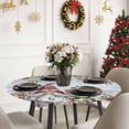 thumbnail image 6 of Round Fitted Tablecloths with Elastic Edge Christmas Gnome Eucalyptus Leaf Waterproof Table Cover for Kitchen Dining Party Decor,36" - 44", 6 of 9
