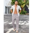 thumbnail image 3 of COOFANDY Men's Casual Linen Cotton Pants Elastic Waist Summer Beach Trousers Lightweight Yoga Vacation Pants, 3 of 6