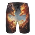thumbnail image 3 of Balery Red And Gray Flame Fox Traje de Baño Estilo Hawaiano para Hombre, Shorts de Secado Rápido con Bolsillos-X-Large, 3 of 6