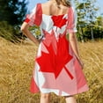 thumbnail image 5 of A Canadian Flag Wave Dress long dress women summer elegant dress Dance dresses clothes, 5 of 7