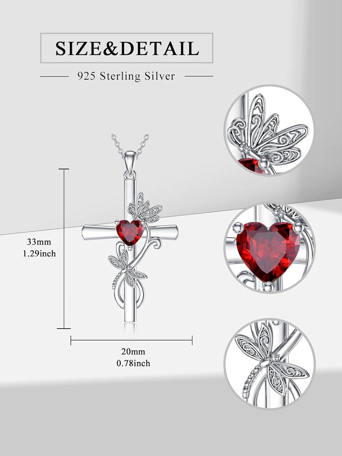 Cross Diamond Birthstone Necklace 925 Sterling Silver Cross Pendant Necklace with April Birthstone Faith Religious Birthday Jewelry Gift for Women Her