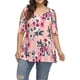 thumbnail image 4 of Camisa de mujer Blusa de manga corta con hombros descubiertos y estampado floral, rosa, XL Monstrate AP002473-11, 4 of 6