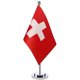 thumbnail image 1 of Bandera de mesa Suiza de 14 x 21 cm con soporte para mástil de poliéster, 1 of 1