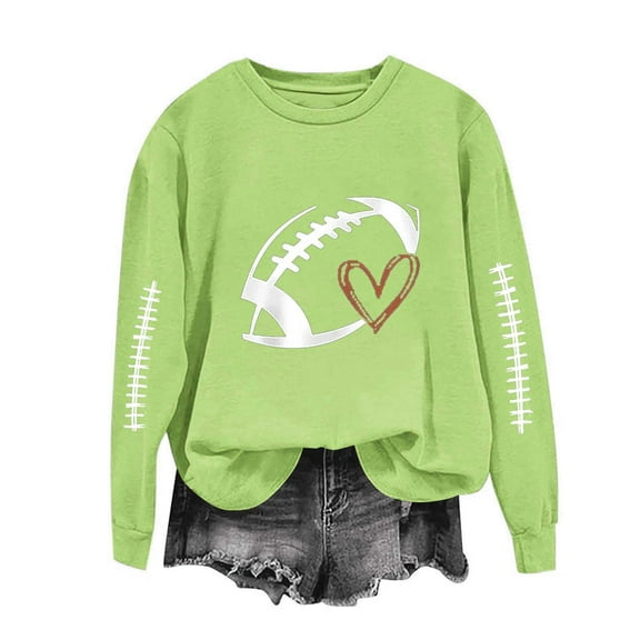 Womens Sweatshirts Rugby Printed Long Sleeved Loose Casual Sweatshirt Green M,Sweatshirts Jacket for Women