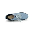 thumbnail image 4 of DARING DIVA Women's Zip Platform Block Heel Combat Boots Denim Blue 9, 4 of 7