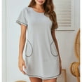 thumbnail image 4 of JGTDBPO Sleep Shirts For Women Short Sleeves Nightgown Super Soft Sleepwear Comfy Cotton Nightshirts With Pocket Pajama Dress Causal Loose Fit Home Wear, 4 of 9