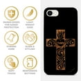 thumbnail image 4 of Case Yard Wooden Case for iPhone-SE Soft TPU Silicone cover Slim Fit Shockproof Wood Protective Phone Cover for Girls Boys Men and Women Supports Wireless Charging Cross 2 Design, 4 of 7