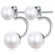 thumbnail image 2 of Fong Fong Women's Double Pearl Earrings 25 Sterling Silver Double Pearl Earring Pearl Front Back Freshwater Cultured Pearl 7mm/9mm Stud Earrings, 2 of 5