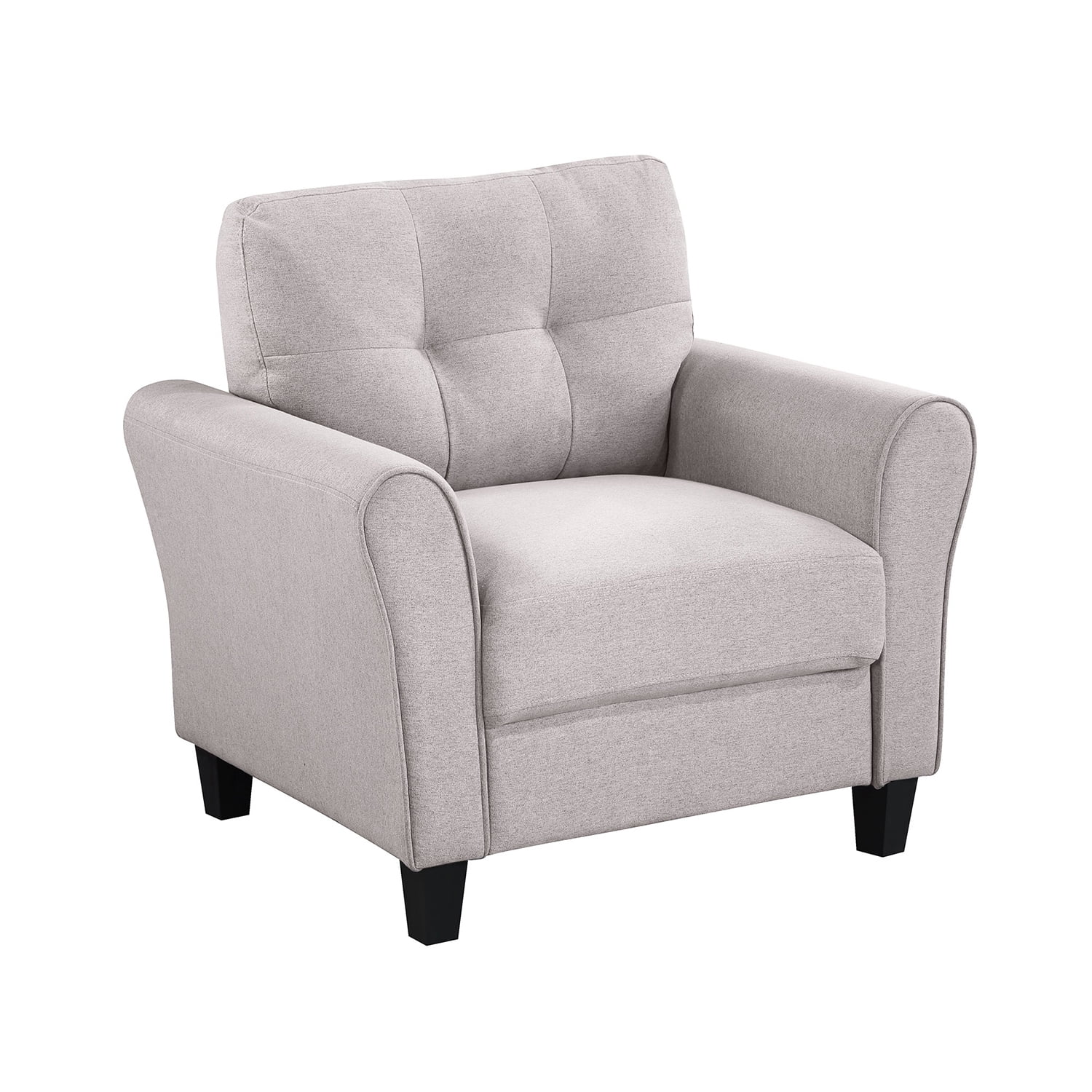 Kadyn Modern Living Room Sofa Set, 2 Piece Living Room Linen Sofa Set with Loveseat, and Accent Chair, Upholstered Couch Furniture for Home, Light Grey