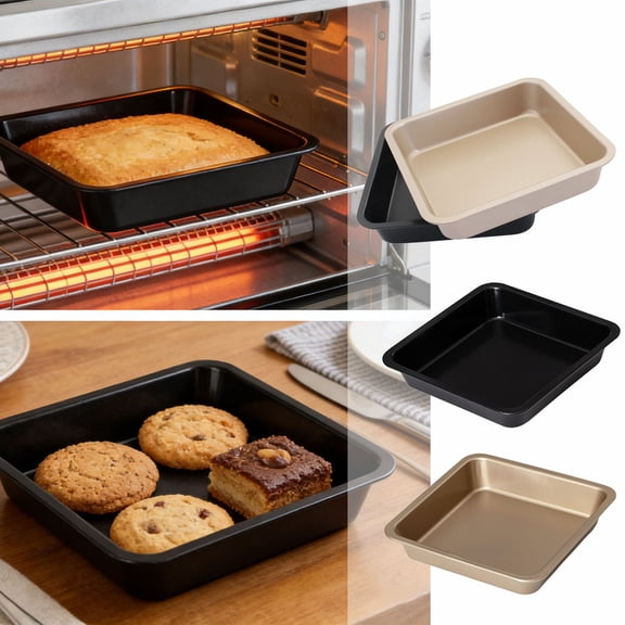 Nonstick Square Cake Pan, Baking Pan for Cake, Lasagna, Brownies, Casserole & Baked Dishes, Rust Resistant, Heavy Duty Carbon Steel, Even Heat Distribution for Home Kitchen Baking, 9*9*2in, B