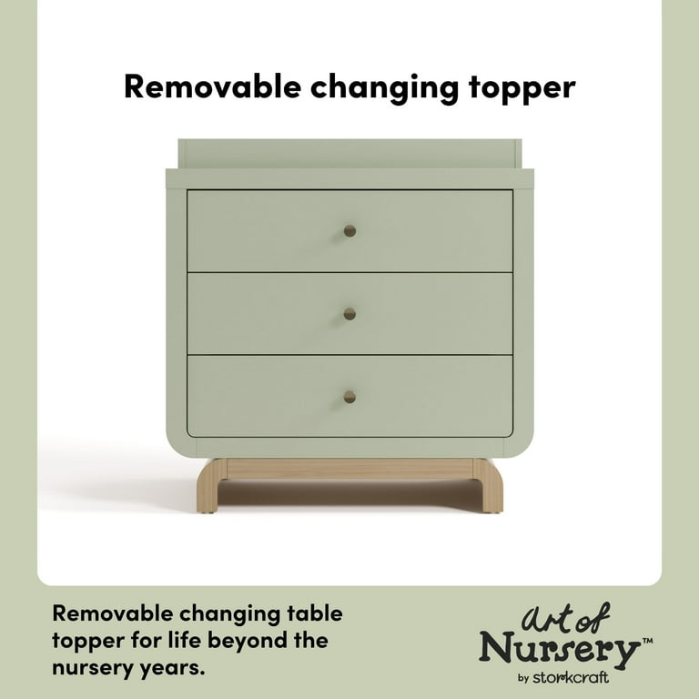 Storkcraft Santorini Dresser Storkcraft Santorini 3-Drawer Dresser With  Changing Topper  GREENGUARD Gold Certified, Baby Nursery Dresser, Sage  GREENGUARD Gold Certified Chest