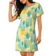 thumbnail image 2 of Fotbe Pineapples1 Bata de Dormir para Mujer con Estampado, Camisón de Algodón de Manga Corta, Ropa de Dormir Casual, 2 of 6