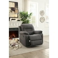 thumbnail image 3 of Reclining 3pc Sofa Set Motion Sofa Loveseat Recliner Chair Functional Plush Breathable Leatherette Slate Blue Plush Arms, 3 of 8