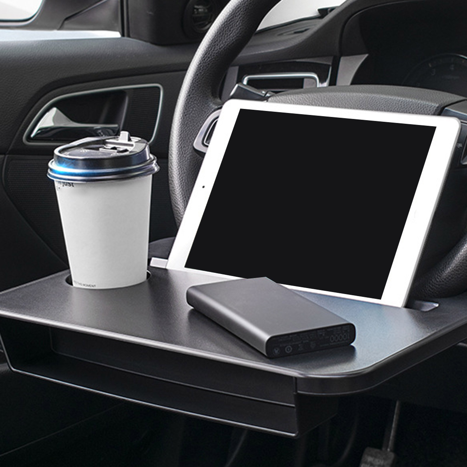 Car Steering Wheel Desk Steering Wheel Tray for Laptop Car Mount Car Tray for Eating with Drinks Holder