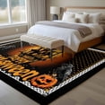 thumbnail image 4 of Area Rug for Living Room, Happy Halloween Non-Slip Indoor Ex Large Carpet for Bedroom/Dining Room, Orange Scary Black Castle Skull Birds Washable Low-Profile Rectangle Floor Runner Rugs - 8 x 10 Ft, 4 of 8