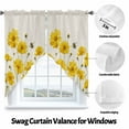 thumbnail image 2 of Swag Curtains Valances for Windows, Yellow Flower Bees Short Kitchen Window Curtains Over Sink, Rustic Country Floral Farmhouse Cafe Curtains Panel Set Of 2,Rod Pocket, 36 Inches Length Beige, 2 of 8