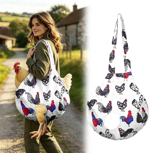Tong Chicken Rooster Catching With Closure Long Strap & Exquisite Chicken Print Handheld For Chicken Outdoor Travel
