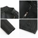 thumbnail image 5 of Chaqueta de piel sintética para mujer, cuello vuelto, cierre con cremallera, 5 of 5