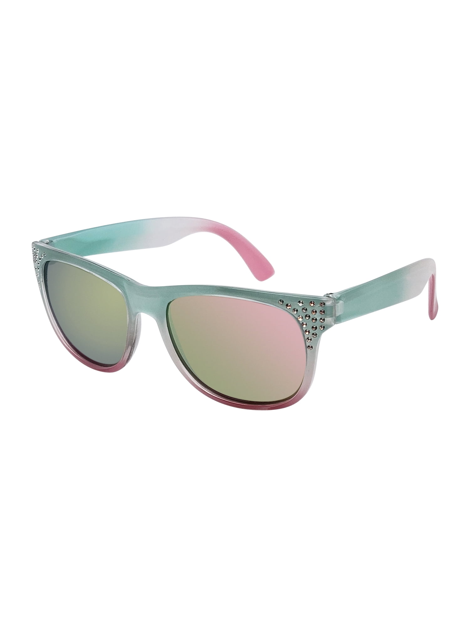 Kids Plastic Wayfarer Multicolor Frame Multicolor Mirror Lens Sunglasses