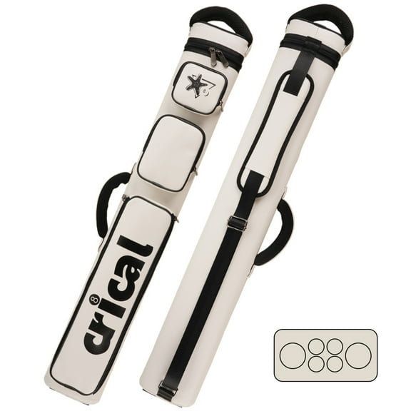 CRICAL Cue Case Bag White 2Butts 4Shafts Hard 2x4 Pool Case 86cm Length Oxford Cloth Billiard Stick Carrying Case Billiard Accessories
