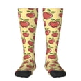 thumbnail image 2 of Lsque Apple Printed Crew Socks Men's Women's LightWeight Thin Casual Calf Socks ,Knee High Socks,Cotton Socks, 2 of 9