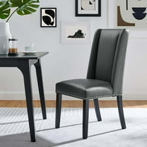 Modway Baron Vegan Leather Dining Chair in Gray