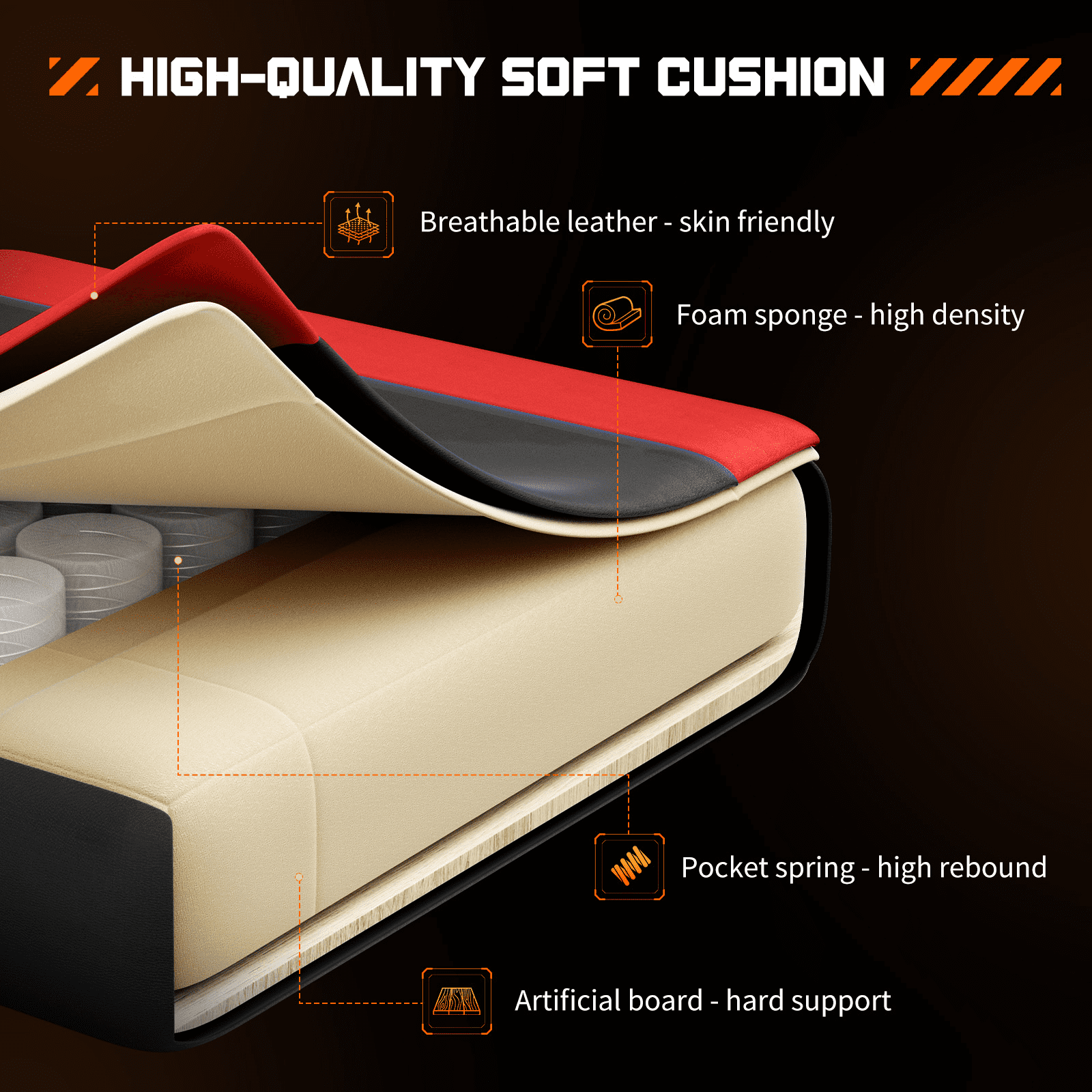 MAYEERTY Video Game Desk Chair - Ergonomic Computer with Footrest and Comfy Lumbar Support, PU Leather Recliner with Headrest, Fixed Up Armrest,