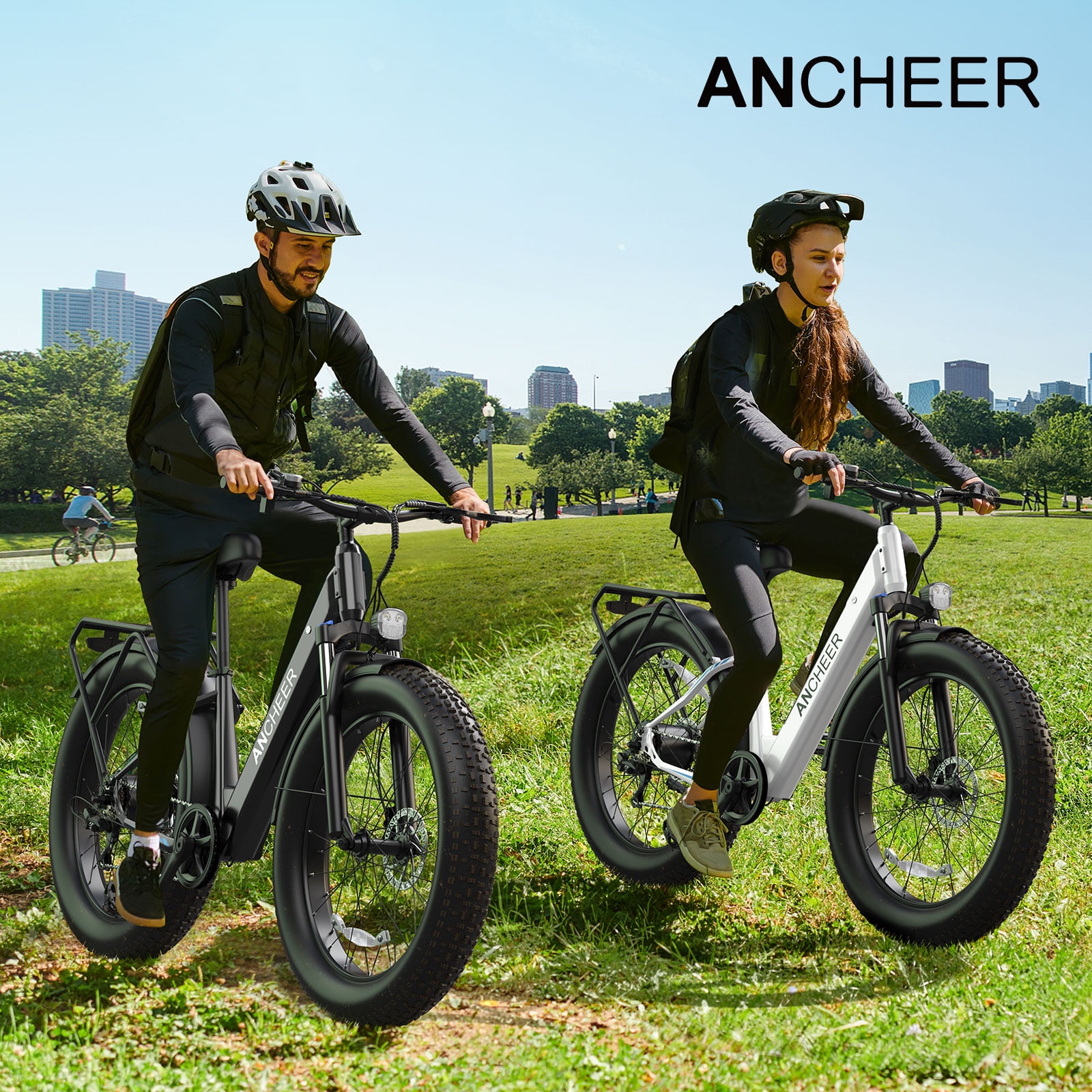 ANCHEER Electric Bike for Adults, 750W Ebike, 28MPH 60Miles Electric Mountain Bike, 26" Fat Tire Electric Bicycle with 48V 15AH Battery, Rear Rack, Lockable Suspension Fork,7 Speed, UL2849