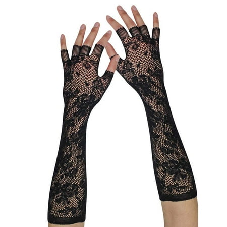 fingerless gloves lace womens
