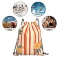 thumbnail image 6 of Leisure Draw String Mouth Backpack 16 X 14 Woven Band Durable Not Easy To Fall Off In Travel Portable Draw String Design Orangered Stripe Hand-Drawn Sketch_1, 6 of 8