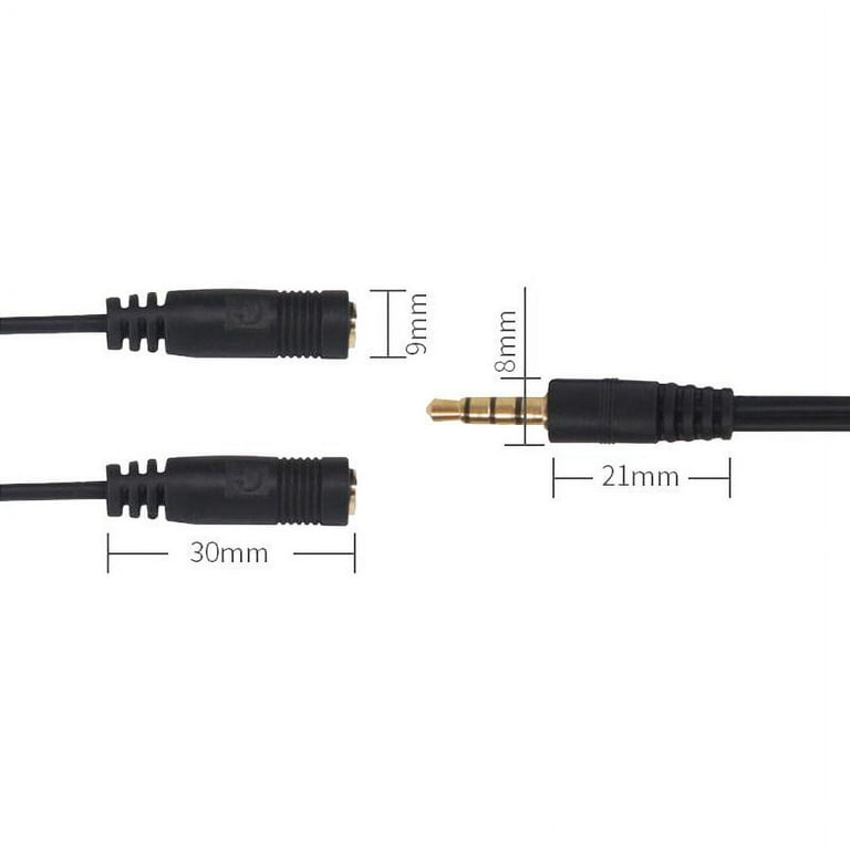 Headphone Splitter Adapter, 3.5mm Audio + Mic 4 Pole TRRS Splitter (3.5mm  Male to 2X 3.5mm Female) Jack Y Cable Compatible for Gaming Headset to