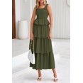 thumbnail image 3 of Vestido PRETTYGARDEN para mujer 2025, verano, sin mangas, color verde militar, 3 of 9