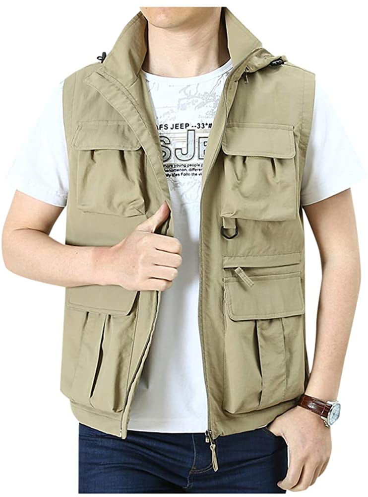 Men's Safari Fishing Vest Outdoor Lightweight Journalist Photographer