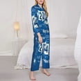 thumbnail image 4 of Junzan Happy New Year 2024 (4) Print Womens Pajama Sets,Long Sleeve Button Down For Women Pjs 2 Piece, 4 of 9
