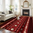 thumbnail image 3 of Red Black Boho Area Rugs Collection 8'x10', Vintage Ethnic Tribe Abstract Art Retro Non Slip Indoor Rectangle Throw Runner Rug Floor Mat Carpet for Living Room Dining Table Bedroom Nursery, 3 of 9