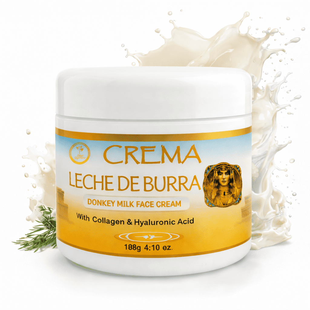 HIGH SUPREME Donkey Milk Face Cream(Leche de Burra) – 120g With Collagen & Hyaluronic Acid – Nourishing & Hydrating Moisturizer – For Sensitive, Dry & Mature Skin – Anti-Aging & Skin Renewal