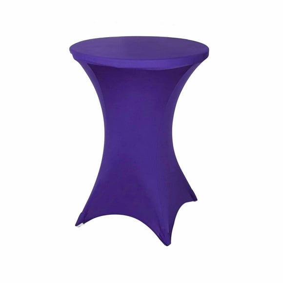 BalsaCircle 36-Inch Purple Cocktail Spandex Fitted Stretchable Elastic Tablecloth Table Linens Wedding Party Events Decorations