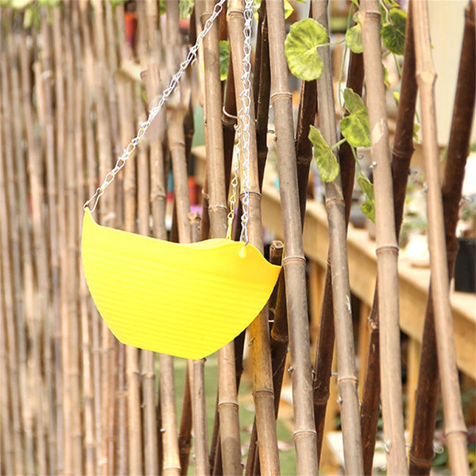AUDeals Hanging Planters for Indoor Outdoor Plants Hanging Flower Pots with Holes and Chain for Garden Porch Plants Plastic Hanging Baskets for House Plants