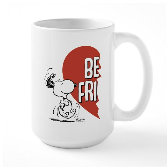 CafePress - Peanuts Best Friends Hear - 15 oz Ceramic Large White Novelty Mug