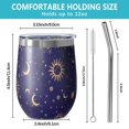 thumbnail image 5 of 12oz Stemless Wine Tumblers Blue Gold Sun Moon Pattern Vacuum Insulated Stainless Steel Travel Tumbler Cups Mug with Lid and Straw for Champaign,Cocktail,Beer with Cleaning Brush, 5 of 5