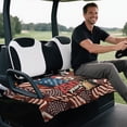 thumbnail image 4 of Yuyamidu 250 Years Golf Cart Seat Covers Eagle American Flag Seat Towel Blanket with Pockets Fit Club Car and More 2 Seater Golf Cart Non-Slip Accessories for All Season, 4 of 7