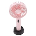 thumbnail image 4 of Mini ventilador portátil con base, recargable por USB, aspas grandes y potentes, ideal para viajes y el hogar, color rosa, 4 of 8