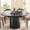 Black, variant on 47"-63" Extendable Round Dining Table for 4–8 with Storage, Mid Century Modern Farmhouse Wood Oval Dinner Table with Pedestal Base for Kitchen, Living Room (Black)