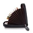 thumbnail image 2 of Gupgi Men Card Bag Genuine Leather Solid Color RFID Blocking Zipper Wallet, 2 of 3